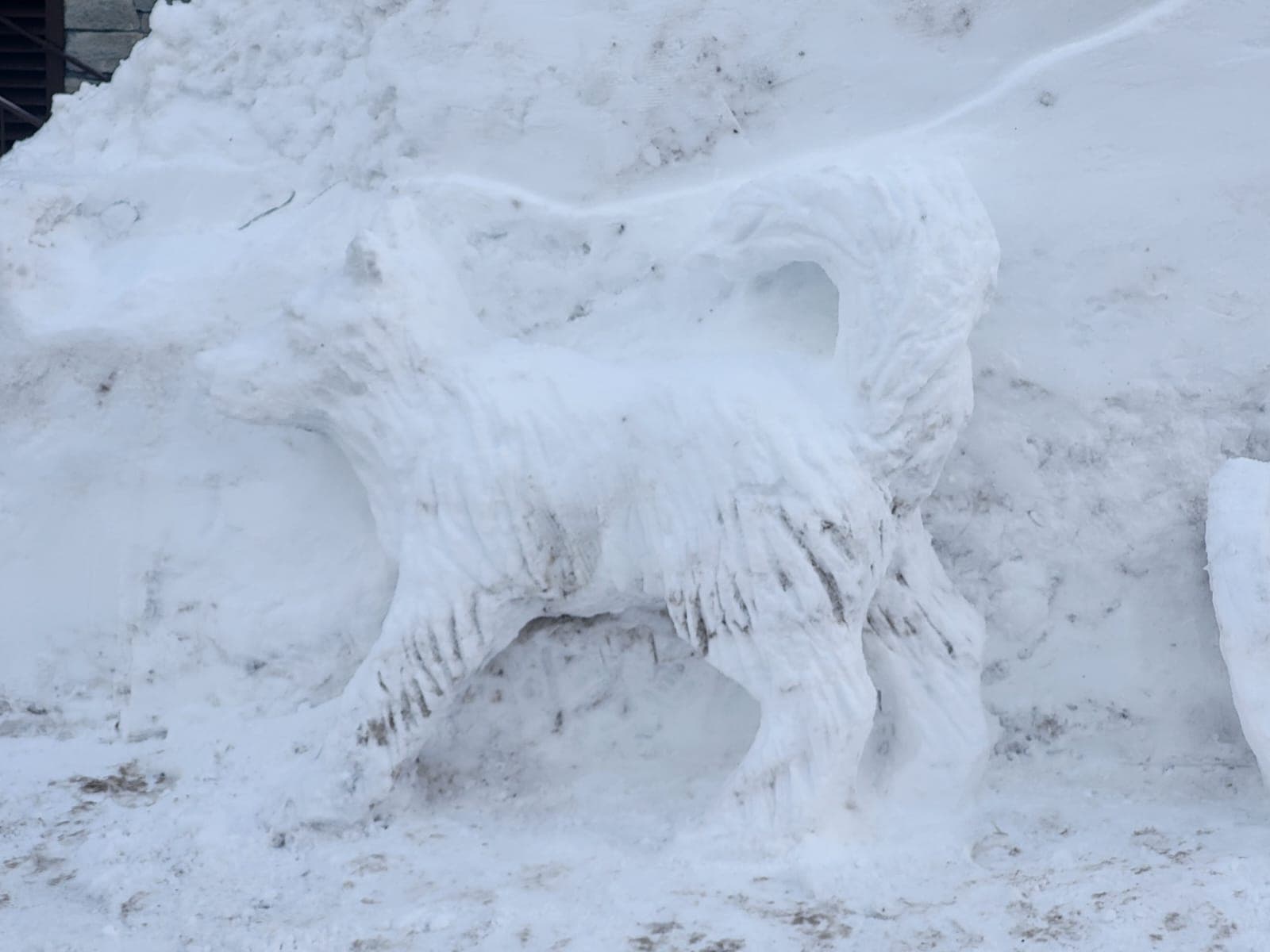 Sculptură de zăpadă în Alpii francezi
